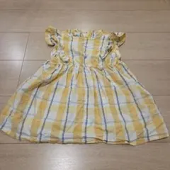 BREEZE ワンピース 90cm イエロー チェック柄のサムネイル