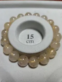 ルチルクォーツ ビーズブレスレット 15cm 3