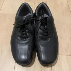 pedala asics walkingブラック レザー スニーカー