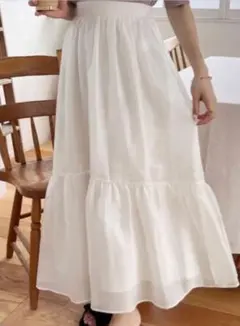 GRL グレイル オーガンジーギャザー切替スカート[fo1828]