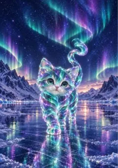 猫 デジタルアート 写真L版 1枚