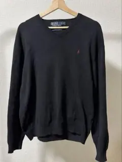 Polo by Ralph Lauren 黒 Vネックセーター L