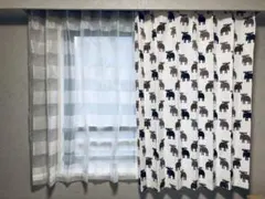 MOZ 厚手カーテン&レースカーテンのセット