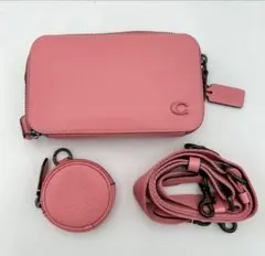 コーチ coach ピンク レザー ショルダーバッグ