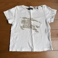 ホワイト 馬プリント Tシャツ 95cm以下