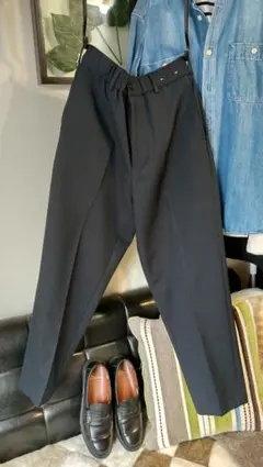 早い者勝ち❗美品♪廃盤 UNIQLOUワイドフィットテーパードパンツSネイビー