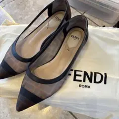 FENDI フェンディ柄 メッシュ パンプス フラットシューズのサムネイル
