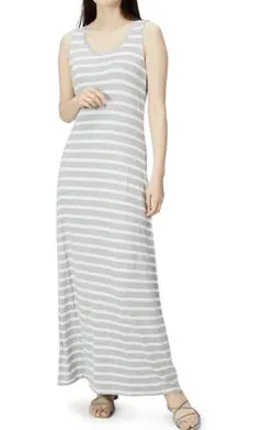 SALE❣️マキシ ワンピース ノースリーブ レディース　ボーダー