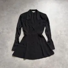 90s vintage　レイヤード風 長袖 シャツ　ブラック　ゴシック 地雷女子