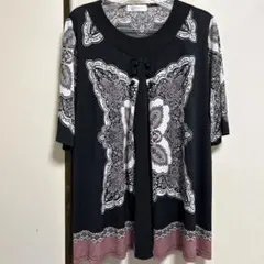 レディース　ペイズリー柄　半袖　チュニック　サイズフリー　古着