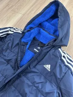 新品•未使用adidas ネイビー 160cm ベンチコート フード付き adidas フード付きダウンコート 160 ネイビー - メルカリ