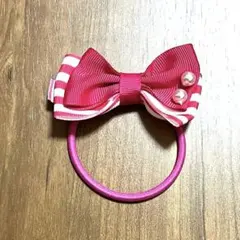 Hello Kitty ハローキティ ストライプリボン ヘアゴム スクバ