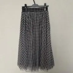 ギンガムチェック　シースルー　ロングスカート