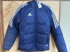 adidas ネイビー ハーフコート フード付き