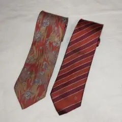 ダンヒル、ランセル　赤系ネクタイ2本