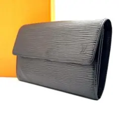 LOUIS VUITTON　長財布 エピ ポルトモネクレディ 旧サラ レザー　黒