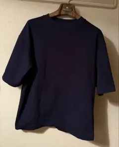 UNIQLOU エアリズムコットンオーバーサイズTシャツ5分袖ネイビー Mサイズ