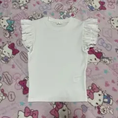 ZARA フリル袖 ノースリーブ Tシャツ