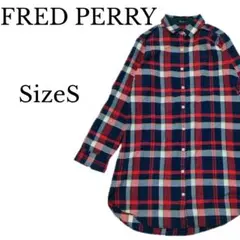 FRED PERRY 長袖シャツワンピース レディース チェック SizeS
