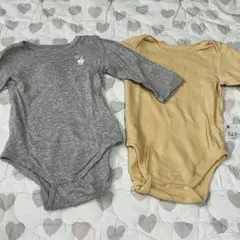 ロンパース UNIQLO ユニクロ　下着　2枚セット グレー・イエロー　80