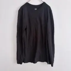【FRUIT OF THE LOOM 】リブ編み　カットソー　長袖 無地 M 黒