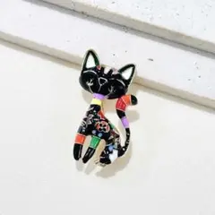 黒猫デザインブローチ