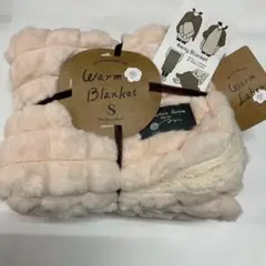 4wayブロックファー裏ボアブランケットS 防寒・インテリア　ひざ掛け　ピンク