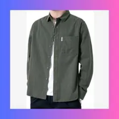 シャツ メンズ 長袖 シンプル カジュアル グレー 3XL