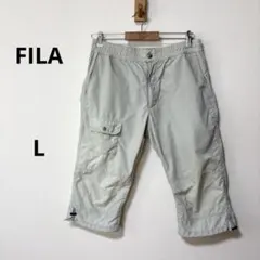 フィラ　メンズ　ライトグレー　L ナイロンパンツ　クロップド丈　ウエストゴムのサムネイル