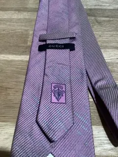 GUCCI シルク ネクタイ ピンク ストライプ