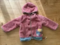 100サイズ　ボア&チェック　リバーシブルコート