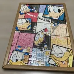 レトロ　ディズニー ドナルドダック ジグソーパズル 完成品　額縁付き