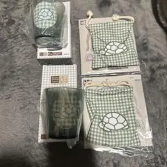 タイトーくじ ブルーナアニマル＊E賞 F賞 コップ 巾着ポーチ 【かめ】