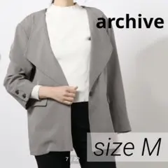 【archives】ワンボタンノーカラージャケット　千鳥格子　ジャケット