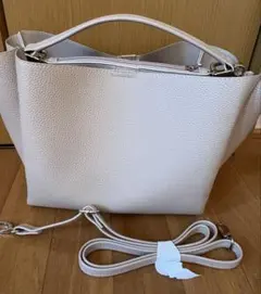 2way ハンドバッグ ショルダー付き グレージュのサムネイル
