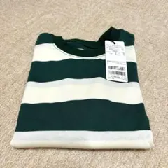 新品★ボーダー袖リブワイドロンT