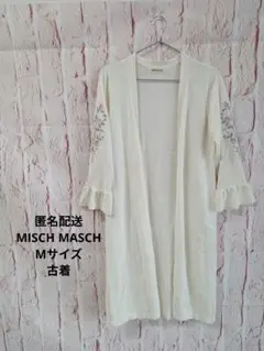 匿名配送MISCH MASCHミッシュマッシュアイボリーロングカーディガンМ古着