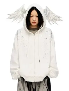 archive swarovski angel wing hoodie y2k