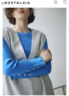 【未着用】 &. NOSTALGIA ゴールド釦リブニットプルオーバー