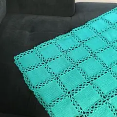 手編み　ハンドメイド　ブランケット　ひざ掛け　マルチカバー　グラニースクエア