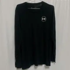 アンダーアーマー Tシャツ クルーネック 長袖 LG 黒 綿 ランニング