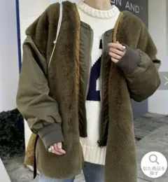 【ほぼ未使用&極美品】etsinta/エシンタ　ファー切替ジャケット　カーキ