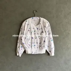 昭和レトロ総柄シャツ　ノーカラー　ヴィンテージ　ゴルフ柄　総柄　90年代　Y2K