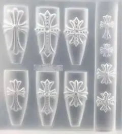 シリコンモールド　10サイズ 縦長クロス ネイルパーツ 3D　即納