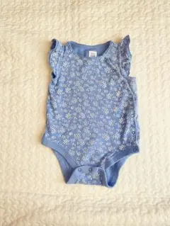 匿名発送！最終値下げ！【美品】GAP Baby 水色 花柄 フリル袖 ロンパース