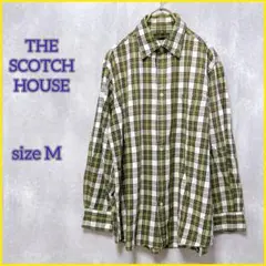 【THE SCOTCH HOUSE】 (M) チェック柄シャツ 長袖 メンズ