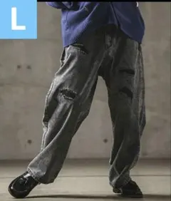 GLIMCLAP wide straight pants デニムパンツ　Lサイズのサムネイル