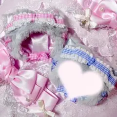 グレー×ピンクチェック ぬい服 被り物 にじぱぺっと 10cm