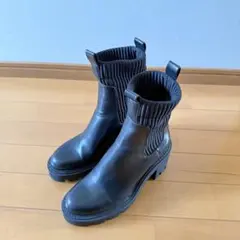 ZARA ブラック ソックス サイドゴアブーツ 22.5