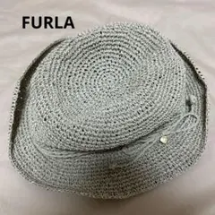FURLA フルラ 帽子 ハット ペーパー グレージュ系S〜M